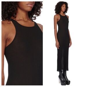 Rick Owens Sheer Black Tank Maxi Dress